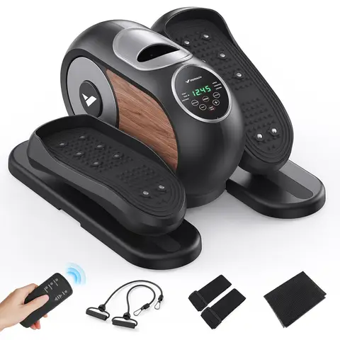 MERACH under desk electric trainer, suitable for seniors, 12 adjustable speeds, quiet and portable, seated pedal exerciser, remote control, non-slip pad