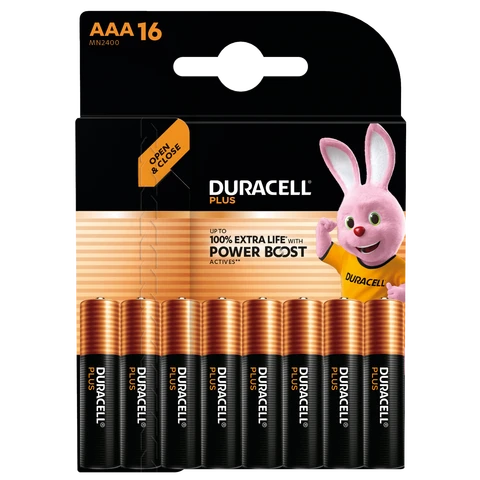 Duracell Plus Power AAA Batteries – Pack of 16