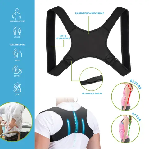 Vivamore Support droit pour le haut du dos 27,4 x 21,4 x 2,4 cm 2 pièces