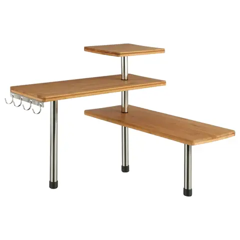 Bambus-Küchenregal mit 4 Haken