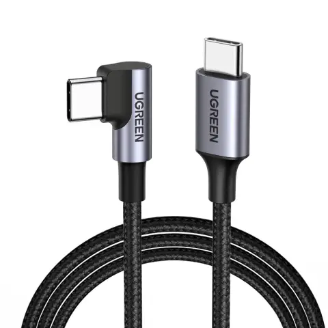 UGREEN US255 50122 USB-C (gerade) / USB-C (abgewinkelt) PD QC Kabel 60W 3A 0,5m - grau