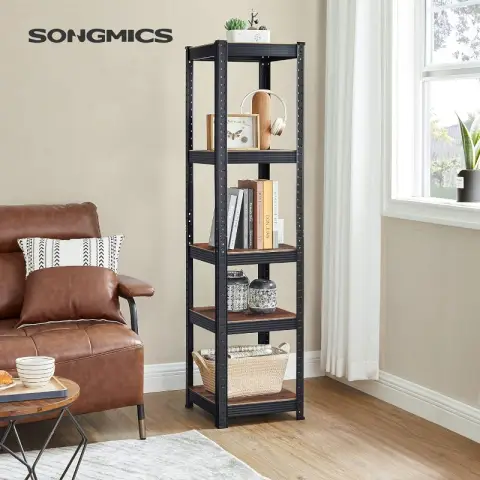 SONGMICS Industrial Shelving Unit 400kg Load Capacity 80kg per Shelf Adjustable 37x37x150cm