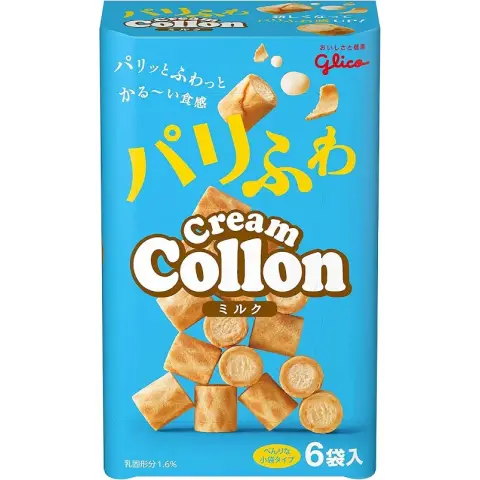 Glico Collon Light Milk Wafer Roll 6p 81g/box 格力高清爽奶味捲心穌6袋入 81g/盒