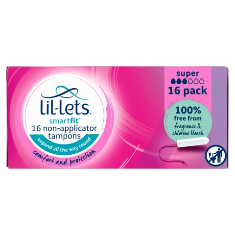 Lil-Lets Smartfit 16 Non-Applicator Tampons Super