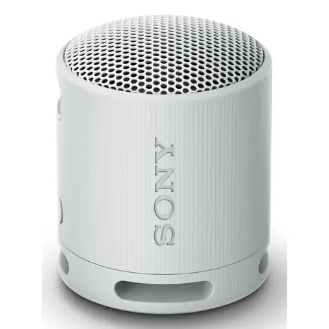 Sony SRS-XB100 - Draagbare Draadloze Bluetooth-luidspreker, Duurzaam IP67 Waterdicht & Stofbestendig, 16 Uur Batterij, Eco, Voor Buiten en Reizen in Lichtgrijs