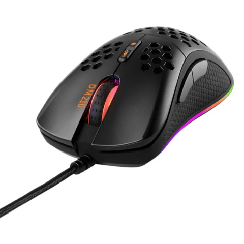 Deltaco Souris de jeu filaire légère DM210, LED RVB, 6400 DPI, 1000 Hz, 66 IPS - Noir