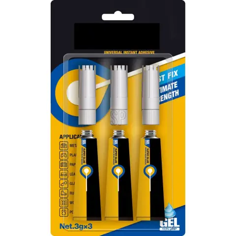 Mr. Glue Secondelijm Universeel Sneldrogend Zonder Ondersteuning Nodig Multifunctioneel 3 Stuks