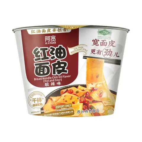 AK Broad Noodle (Bowl) - Sour & Hot 阿宽红油面皮-酸辣(碗)115g