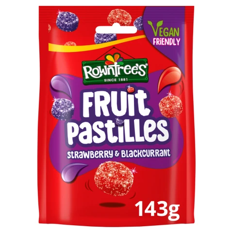 Rowntree’s Fruit Pastilles Strawberry & Blackcurrant Sweets 143g