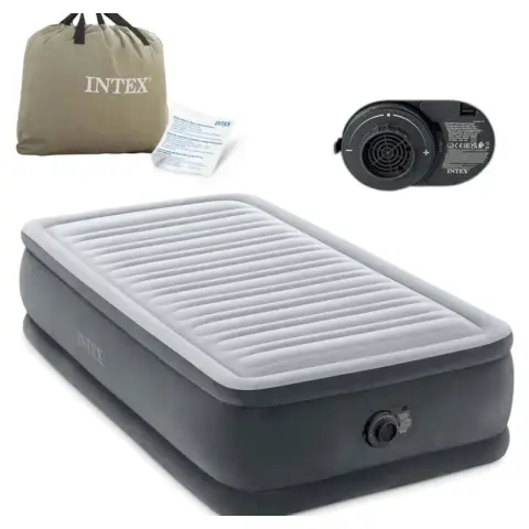 INTEX Comfort Plush Airbed Twin, with built-in pump, 99x191x46CM