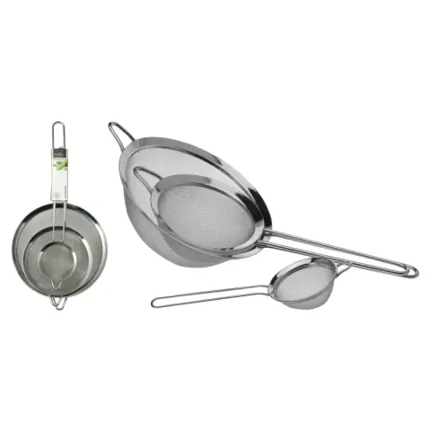 Excellent Houseware Set mit 3 Küchensieben Edelstahl 8cm 14cm 20cm