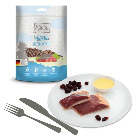MjAMjAM Friandises pour chat au canard - 8 x 125 g