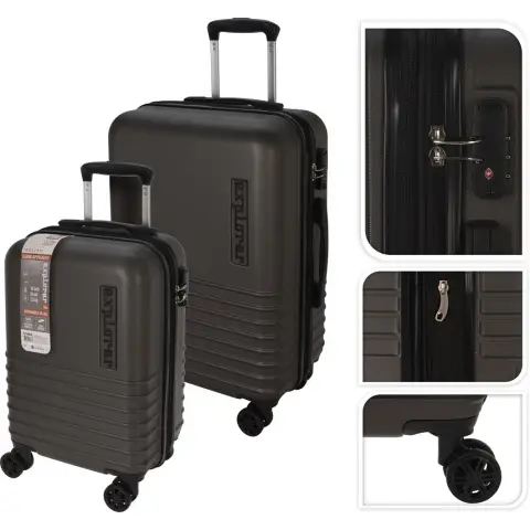 ProWorld Explorer Travel Suitcase Set of 2 Trolley Case Luggage 360-spin Wheels Light Weight Black