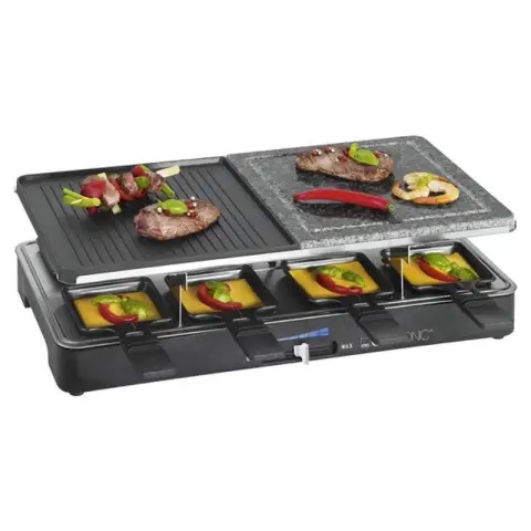 Clatronic RG-3518 - Raclette - Steengrill 8-Persoons Zwart