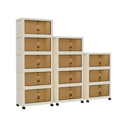 J.Zao Lagerschrank ohne Installation - Mit Rädern, faltbar, magnetische Anziehungskraft, groß