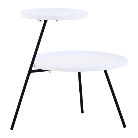 Trosa Two Shelf White and Black Side Table