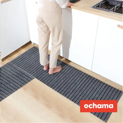 J.Zao Antislip waterabsorberende vloermatten, schrobbaar en vuilafstotend, geschikt voor Keuken Vloermatten keuken en badkamer, 2 stuks, 50*80+50*160 cm
