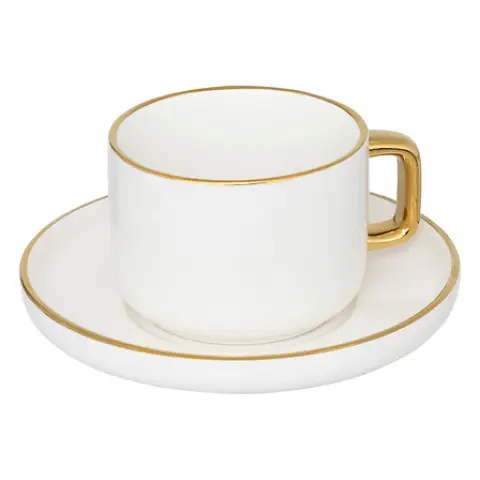 Atmosphera ARYA Kaffeetassen-Set - Kaffeetasse + Teller - 250 ml