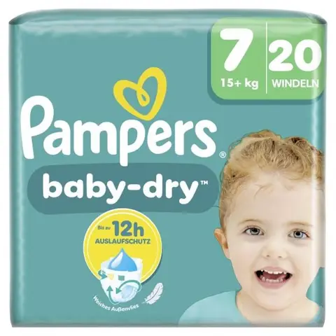 Pampers Baby Dry Size 7 Extra Large 15+kg Single Pack 20 Pcs
