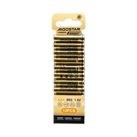Aigostar Carbon-zinc battery/R03/400mAh/1.5VΦ10.3*H44.3mm/Blister packing/12pcs
