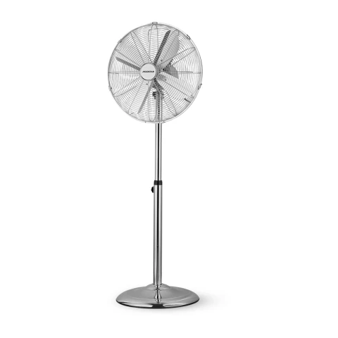 Aigostar Ventilateur sur pied en métal, 40 cm, 4 pales, 3 vitesses, argenté