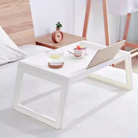 H.XUN Folding Laptop Table, Bed Table Lap Desk for Breakfast, Reading, Studying Folding Bed Table