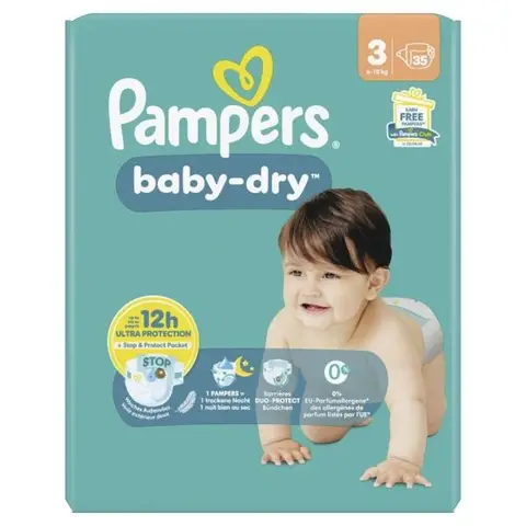 Pampers Baby Dry Größe 3 Midi, 6-10 kg, Einzelpackung, 35 Stück