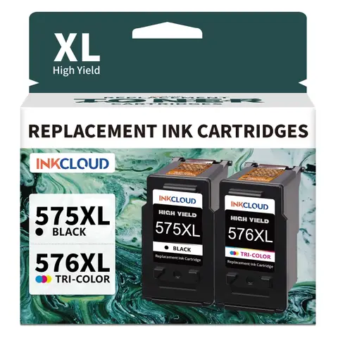 inkcloud PG-575XL/CL-576XL Cartridge-Ersatz für Canon TS3550i TR4750i TS3551i 1 Schwarz 1 Farbe