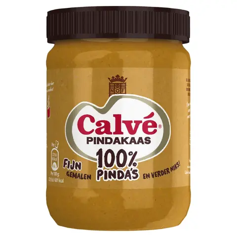 Calvé Pindakaas 100% Fijngemalen Pinda's 350 g