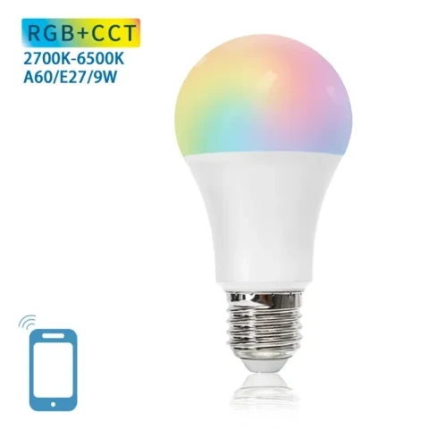 Aigostar WiFi WB Smart LED Bulb A60 E27 Fitting Wifi LED + Bluetooth RGB + Customizable Color 9W
