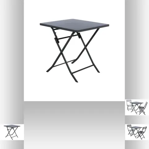 Table carrée pliante Greensboro 2 places graphite