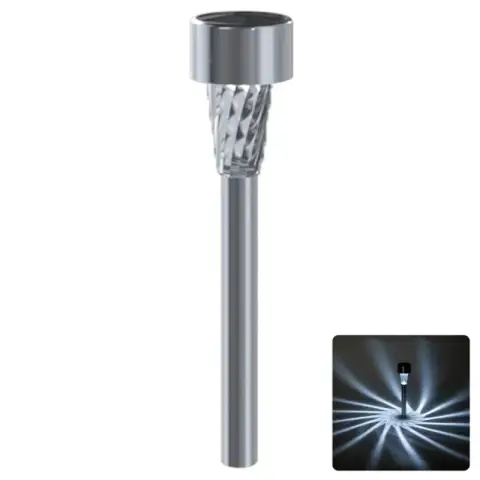 Aigostar Solar-Rasenleuchte/Edelstahl/Schräge Gewindelampenschirme/6500K/07 Serie