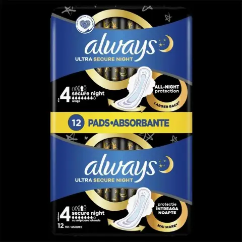 Always Serviettes Always Ultra Secure Night 12, Secure Night 4
