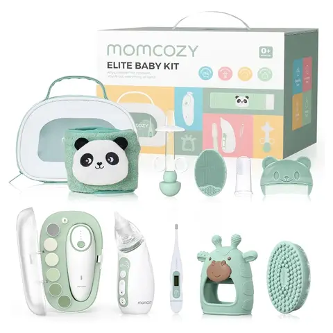 Momcozy Elite Baby Care Kit with Electric Nail File Nasal Aspirator Heated Wrap Thermometer & More