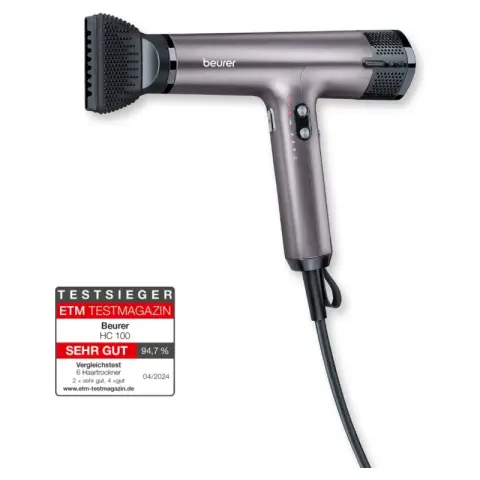 Beurer HC100 - Sèche-Cheveux - 1700W Ionique Diffuseur 3 Niveaux Chaleur