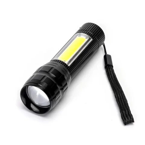 Aigostar LED Torch with Side Light Adjustable Focus Rechargeable