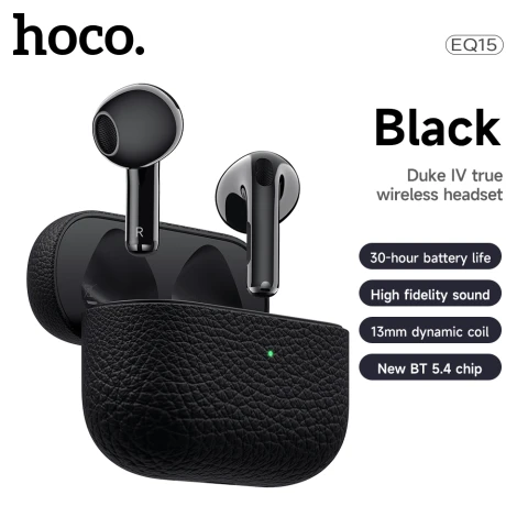 HOCO EQ15 Duke Ⅳ true wireless BT headset Colorful Choice Pleasant Sound Quality Comfortable black