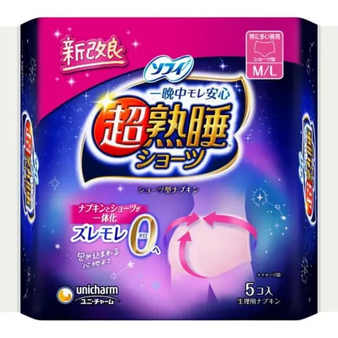 Sofy unicharm Unicharm Sofy Laurier Night Pants Sanitary Napkin M-L 5pcs