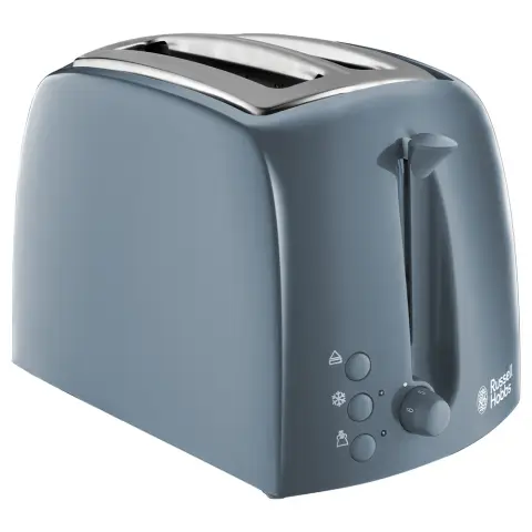 Russell Hobbs Textures 2 slice, Grey, Non Stick, Adjustable, Stylish - 21644