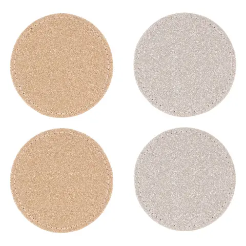 Set of 4 Reversible Gold And Silver Glitter Coasters