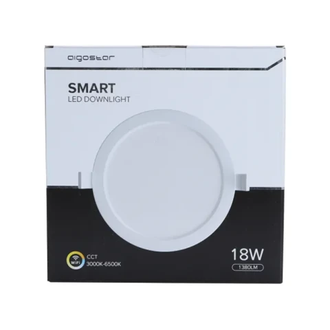 Aigostar WiFi Slimme LED Slanke Downlight 18 W CCT 3000K-6500K φ: 220 mm 1380 lm