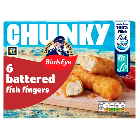 Birds Eye 6 Chunky Battered Fish Fingers 360g