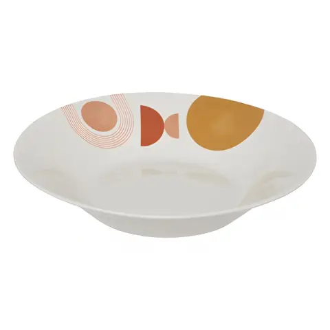 Atmosphera Tiefer Suppenteller Porzellanteller - D20 cm - Geometrisches Muster