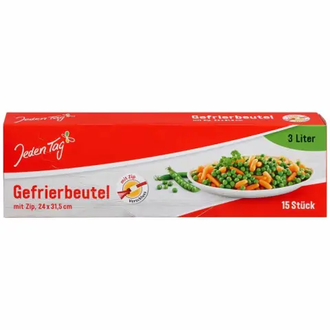 Jeden Tag Gefrierbeutel mit Zip 3ltr.