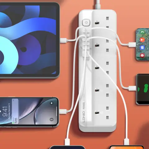 LDNIO Multi-Function Power Strip - Power Sockets*5/ USB-A*6 - 2M - White