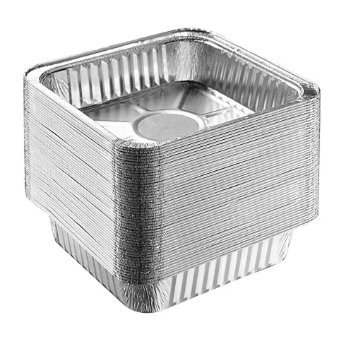 COOKER KING 7-Zoll-Quadrat-Teller aus Aluminiumfolie, 50 Stück