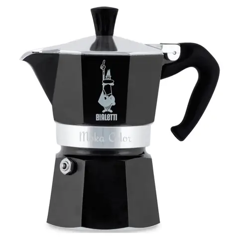 Bialetti Moka Express Espressokocher - Für Gas-/Elektroherd - Für 3 Tassen - Schwarz