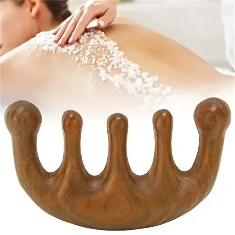 Handmassagekamm aus Holz für Kopf und Kopfhaut – Entspannungs- und Akupunktmassagegerät