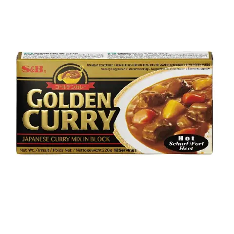 S&B Golden Curry Sauce Mix - Hot (No Meat Contained) 220g S&B 日本金装辣咖喱 220克