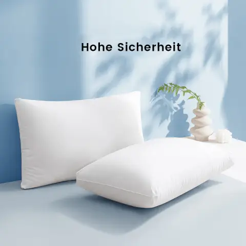 J.Zao 2 Stück – 100 % gesunde Primärfaser, Klasse A, antibakterieller Kissenbezug, waschbar , Doppelkissen